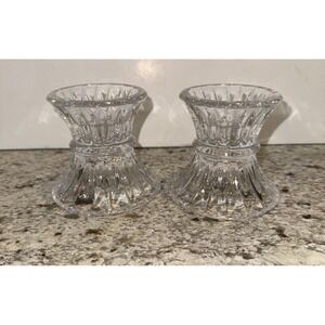 Vintage Royal Limited 24% Lead Crystal Slovenia Taper Votive Candlesticks